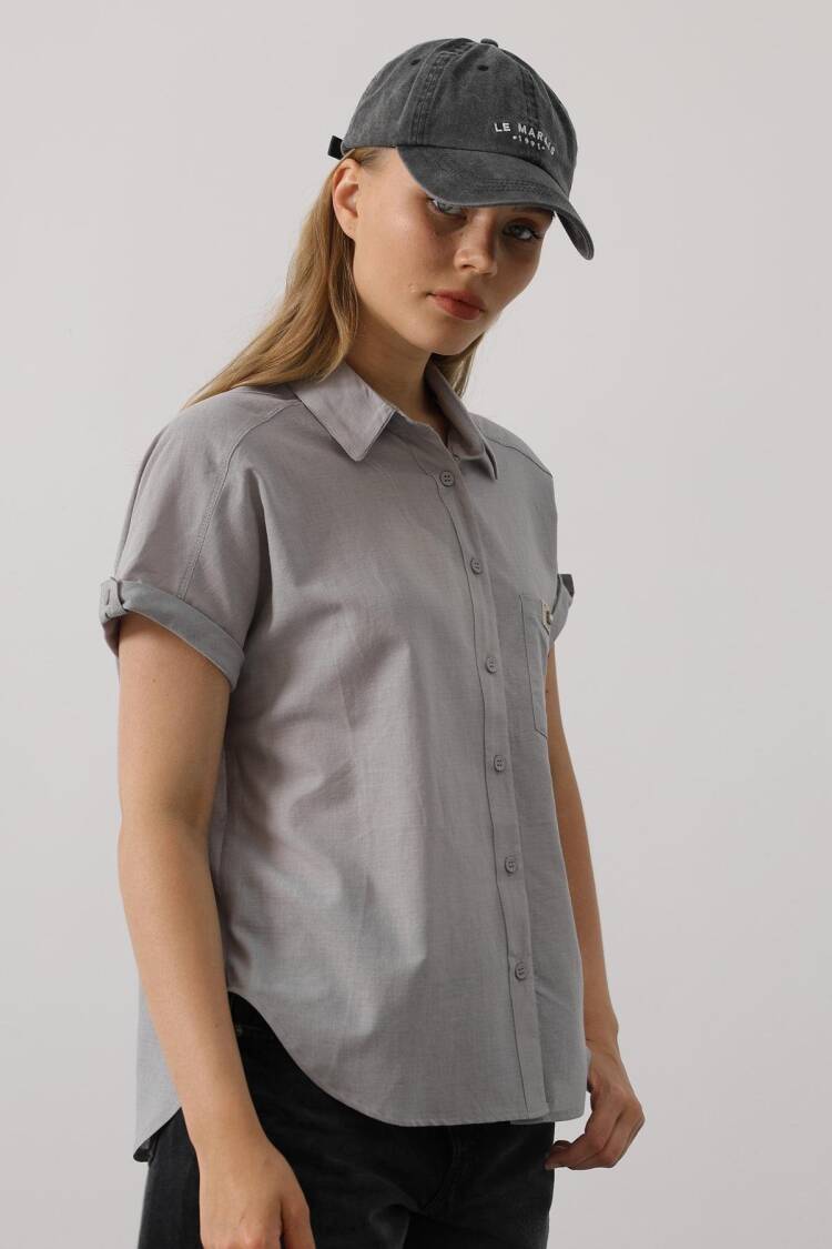 Casual Buttoned Shirt With Half Sleeves