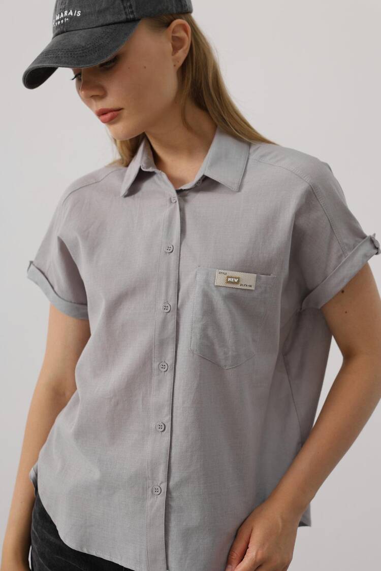 Casual Buttoned Shirt With Half Sleeves