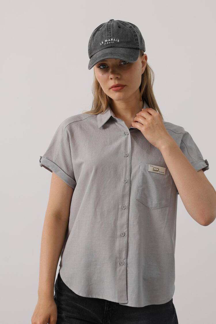 Casual Buttoned Shirt With Half Sleeves