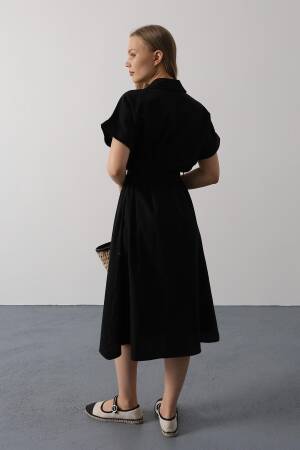 Elegant Casual Shirt Dress With Notched Neck - Brand: Reyon - Women's Clothing Wholesale - Globality Store
