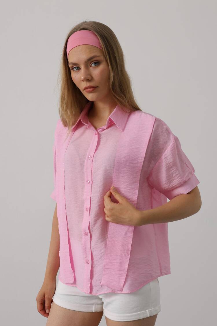 Casual Polo Neck Shirt With Half Sleeves