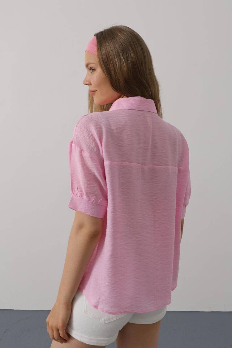 Casual Polo Neck Shirt With Half Sleeves