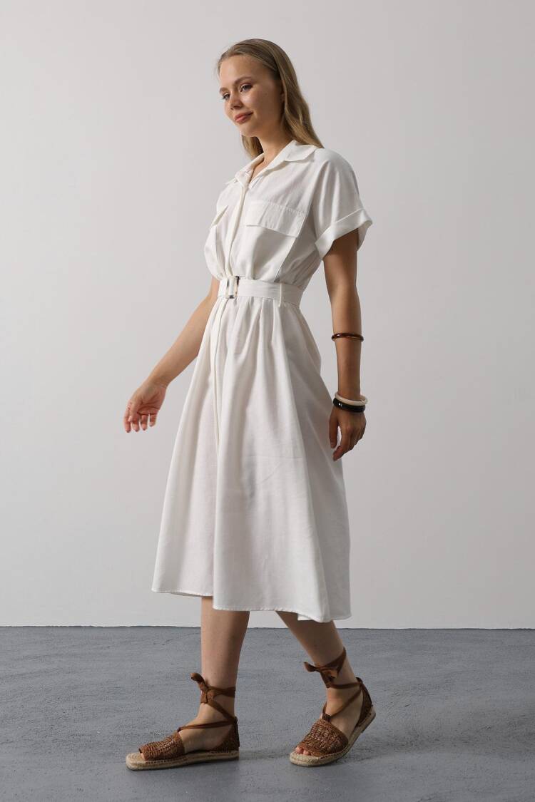 Casual Elegant Midi Shirt Dress - Brand: Reyon - Women's Clothing Wholesale - Globality Store