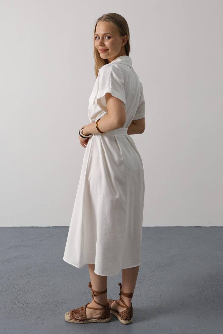 Casual Elegant Midi Shirt Dress