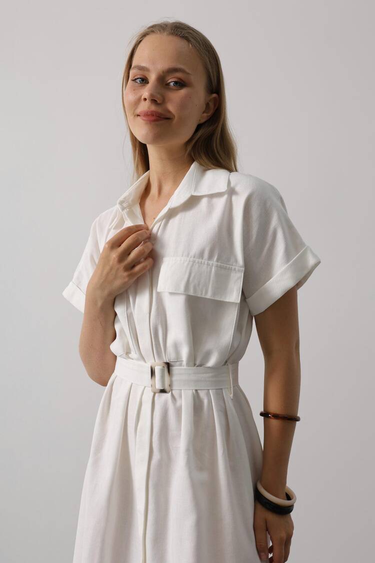 Casual Elegant Midi Shirt Dress