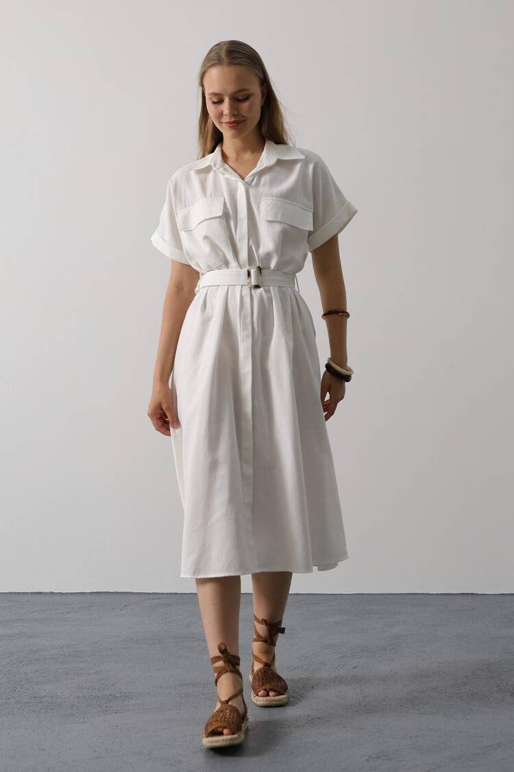 Casual Elegant Midi Shirt Dress