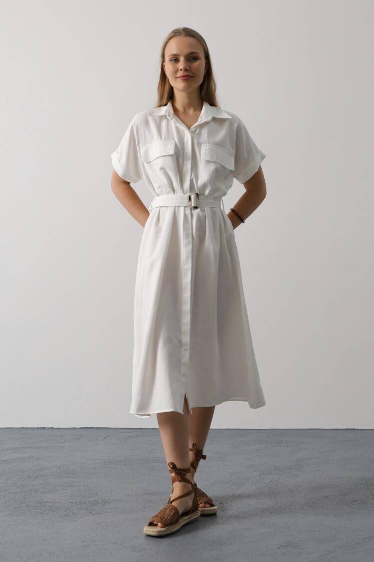 Casual Elegant Midi Shirt Dress