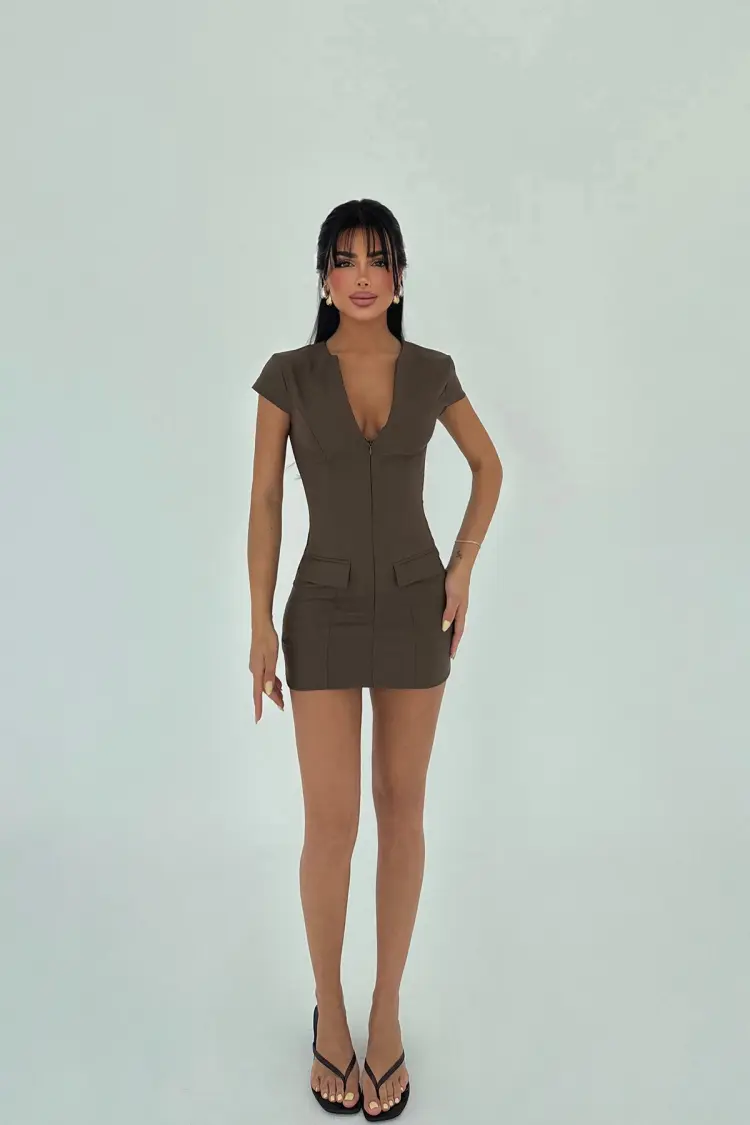 Sexy Bodycon V-Neck Mini Dress