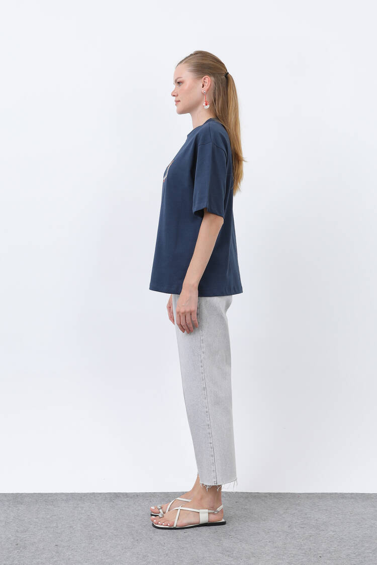 NavyOversized Fit Casual Tshirt