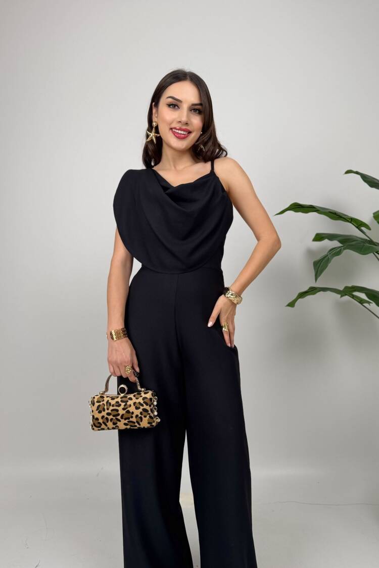 ElegantSleeveless Smock Dress With Cowl Neck