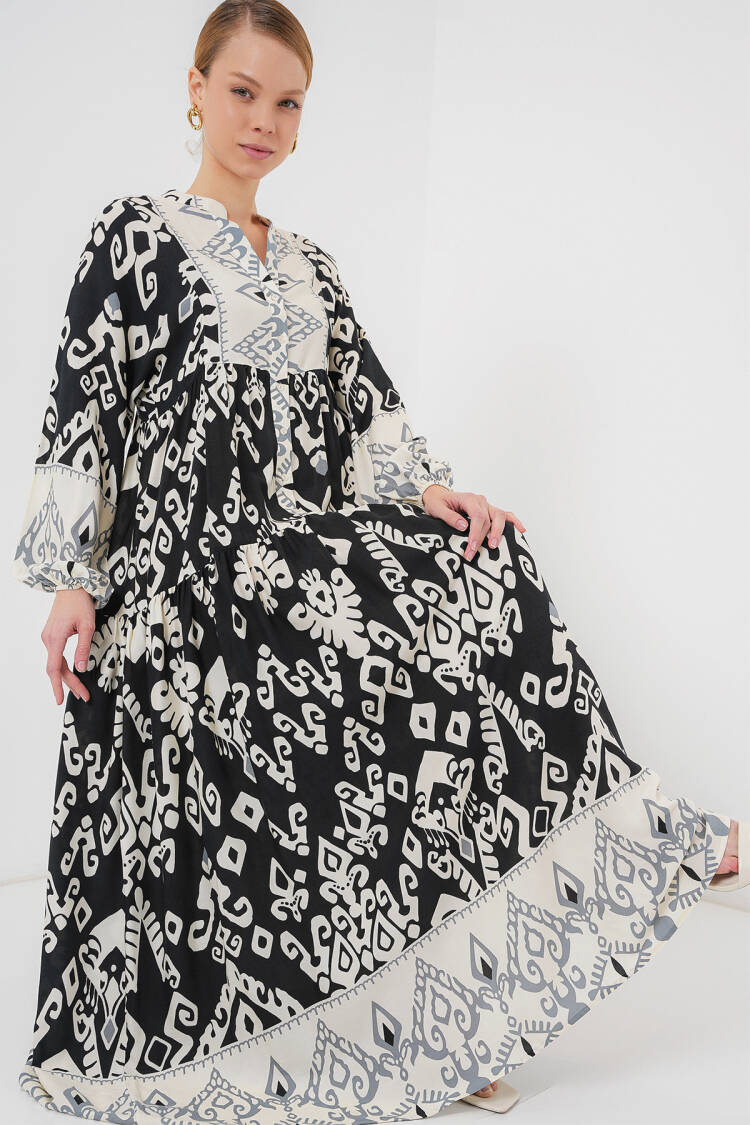 Ethnic Kaftan Dress With Grandad Neck - Brand: Bigdart - Women's Clothing Wholesale - Globality Store