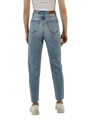 Blue Mom Jeans High Waist Straight Leg Buttoned - Brand: MISS POEM - Women's Clothing Wholesale - Globality Store