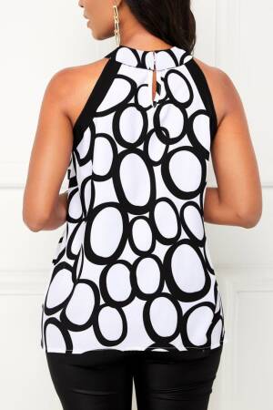 Black Sleeveless High Neck Casual Blouse - Brand: Janes - Women's Clothing Wholesale - Globality Store