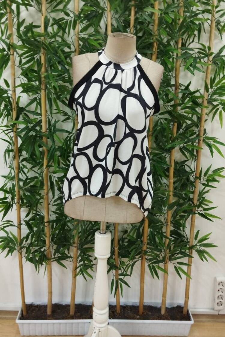 Black Sleeveless High Neck Casual Blouse