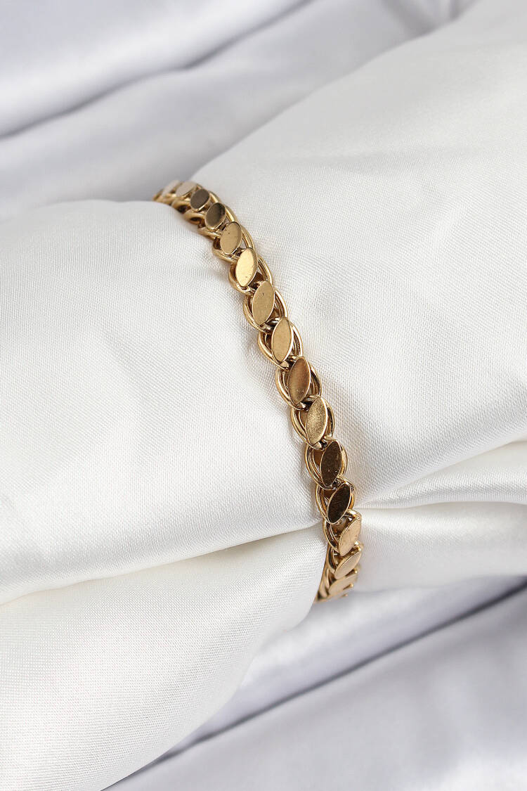 316l Steel Barley Model Gold Color Women Bracelet - Brand: Ebijuteri - Women's Clothing Wholesale - Globality Store