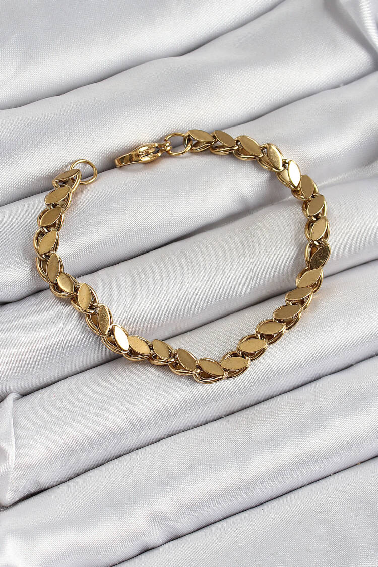 316l Steel Barley Model Gold Color Women Bracelet