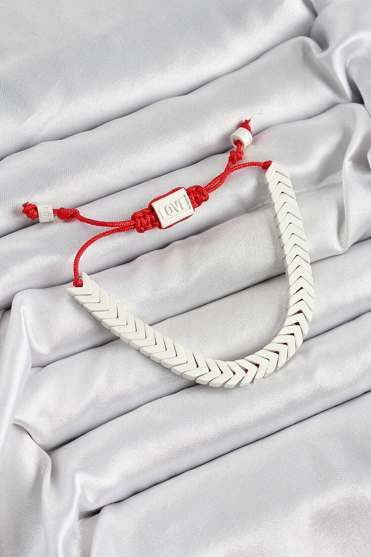 White Juju Women's Bracelet With Brass Elevator - Brand: Ebijuteri - Women's Clothing Wholesale - Globality Store