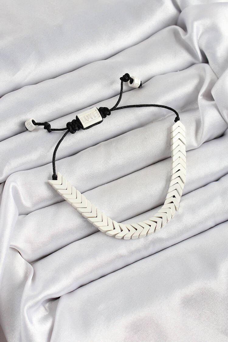 White Juju Women's Bracelet With Brass Elevator - Brand: Ebijuteri - Women's Clothing Wholesale - Globality Store