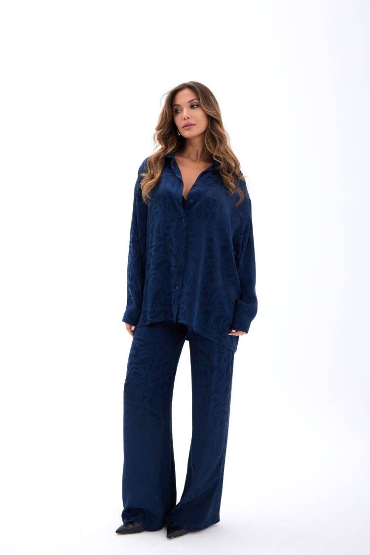 NavyOversized Fit Palazzo Set - Brand: Fame - Women's Clothing Wholesale - Globality Store