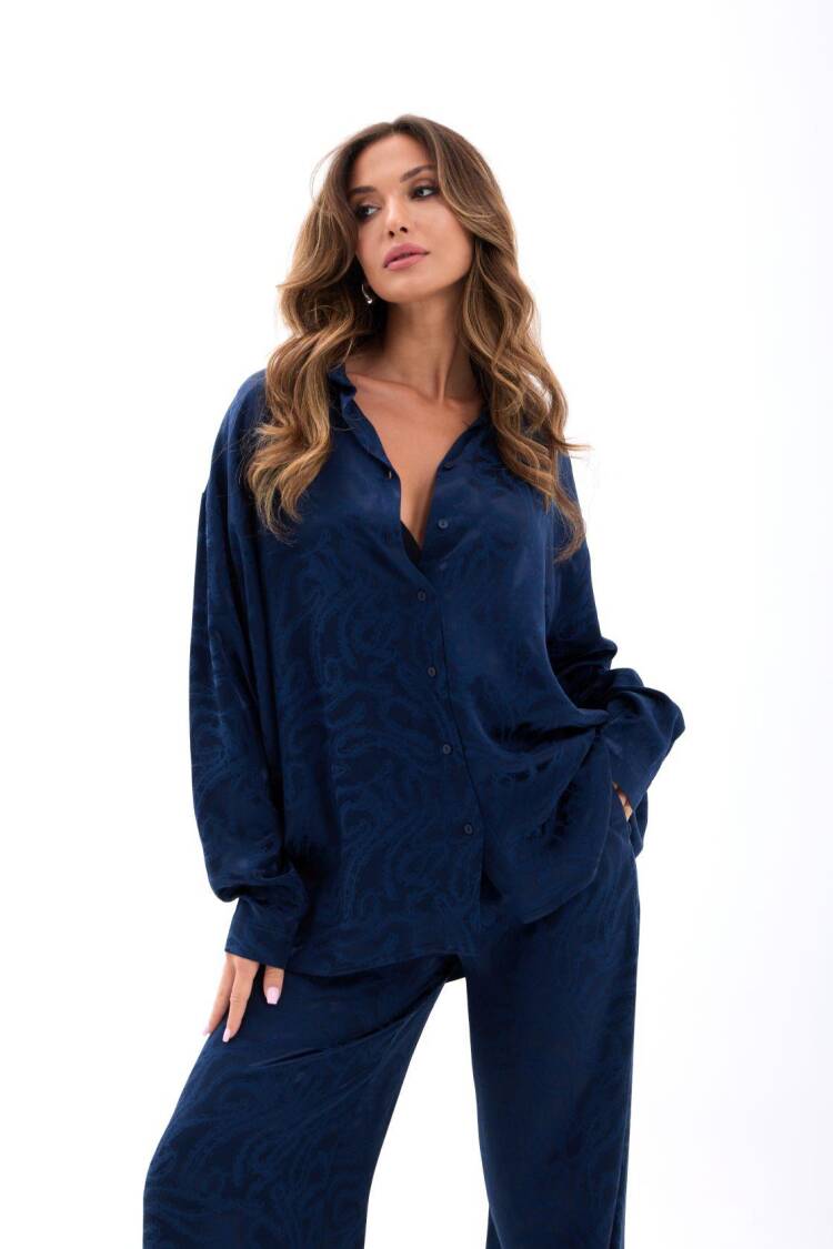 NavyOversized Fit Palazzo Set