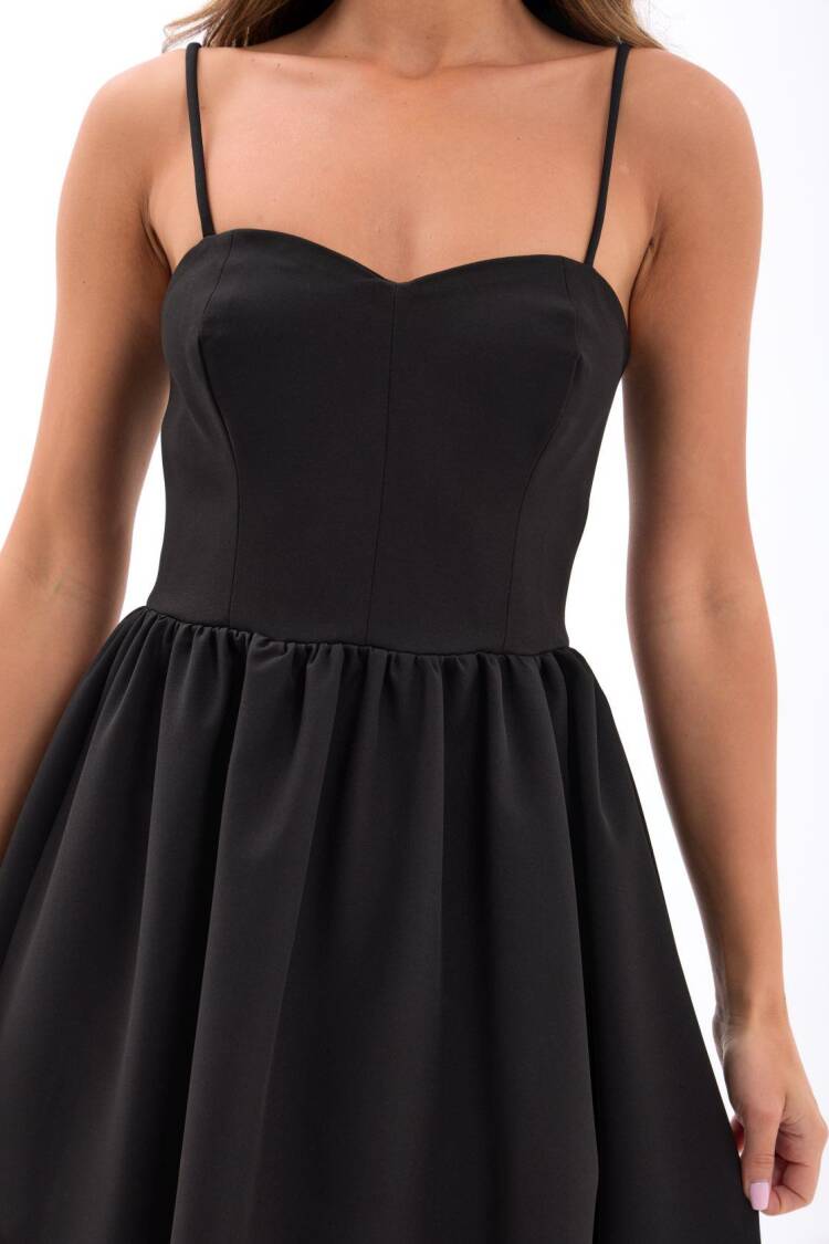 Black Elegant Fit And Flare Dress