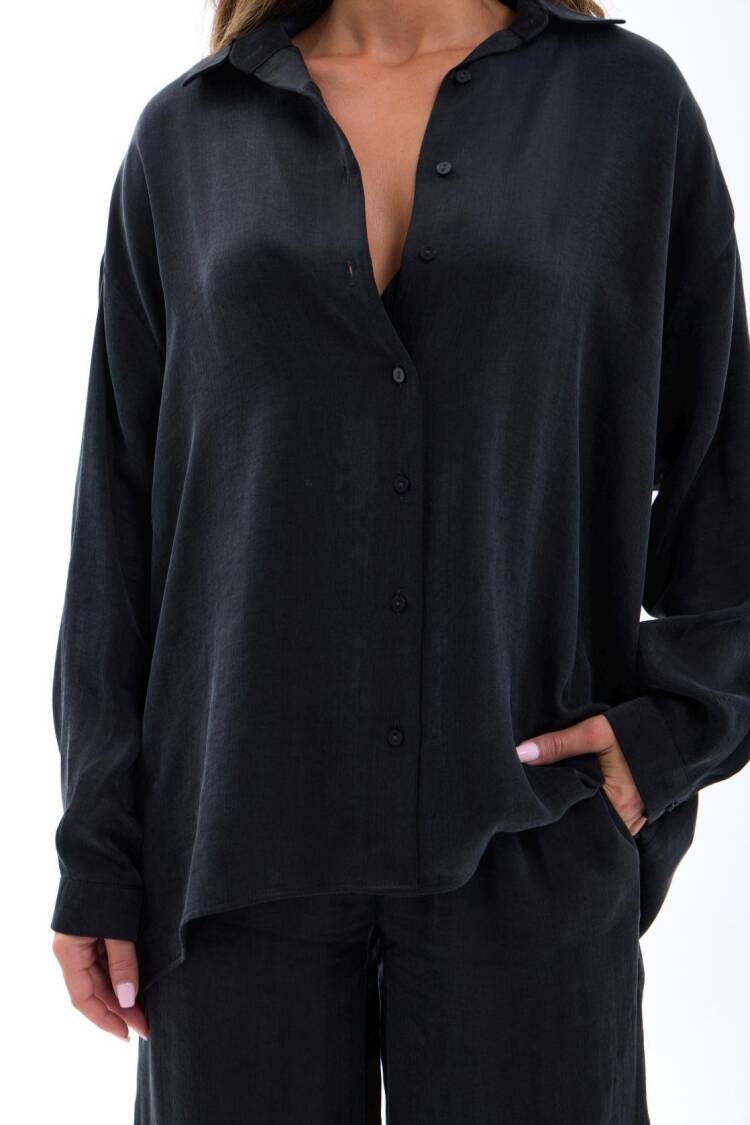 Black Oversized Fit Palazzo Set