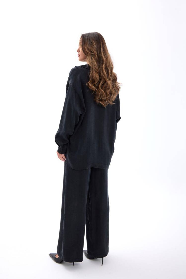 Black Oversized Fit Palazzo Set