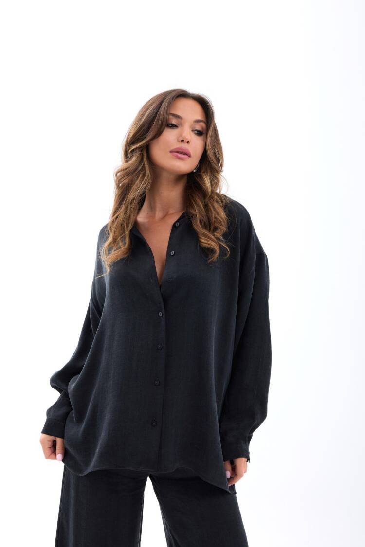 Black Oversized Fit Palazzo Set