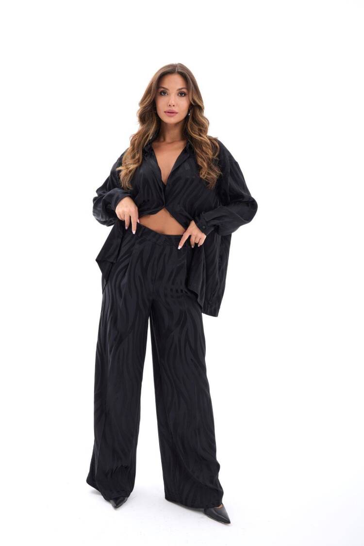 Animal Print Oversized Fit Palazzo Set - Brand: Fame - Women's Clothing Wholesale - Globality Store