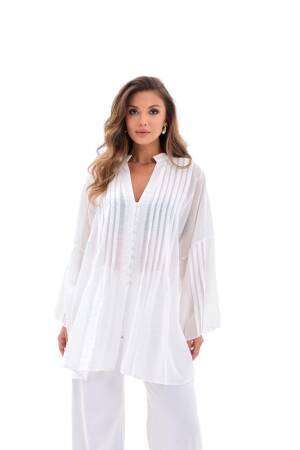 Casual Elegant Modest Boho Long Sleeve Shirt - Brand: Fame - Women's Clothing Wholesale - Globality Store