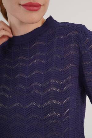 Blouse With Herringbone Pattern And High Neck - Brand: Lustrin - Women's Clothing Wholesale - Globality Store