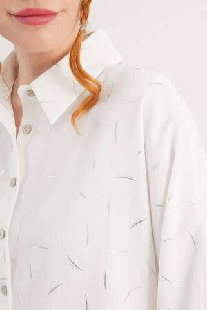 White Casual Elegant Modest Shirt - Brand: Lustrin - Women's Clothing Wholesale - Globality Store