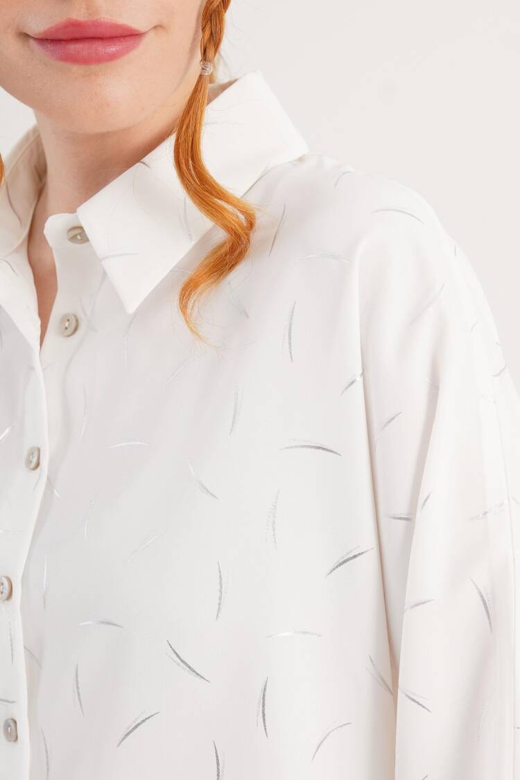 White Casual Elegant Modest Shirt
