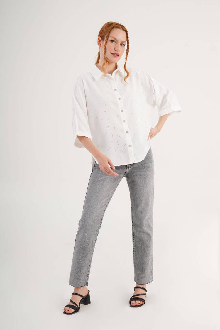 White Casual Elegant Modest Shirt