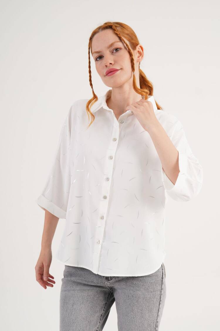 White Casual Elegant Modest Shirt