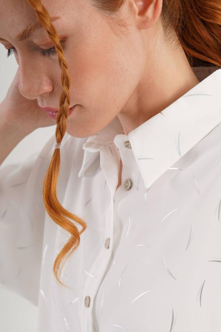 White Casual Elegant Modest Shirt