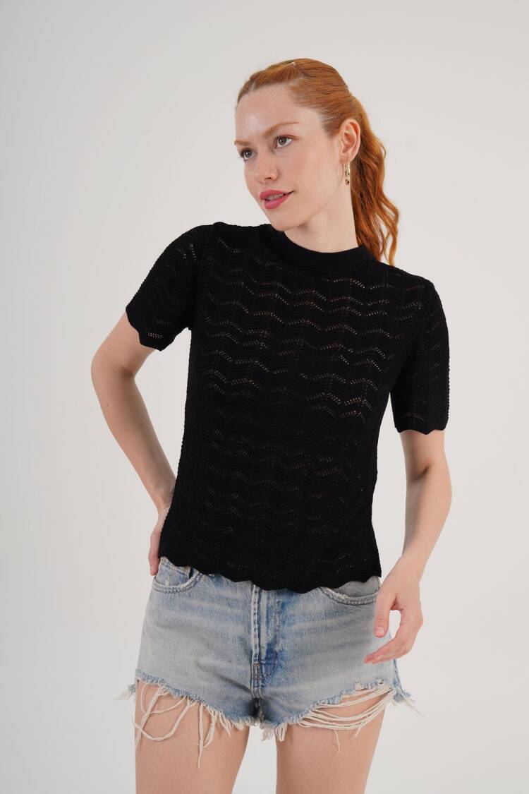 Blouse Casual Elegant High Neck Short Sleeve