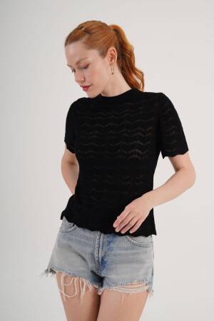 Blouse Casual Elegant High Neck Short Sleeve - Brand: Lustrin - Women's Clothing Wholesale - Globality Store