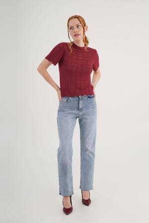 Blouse With High Neck And Short Sleeves - Brand: Lustrin - Women's Clothing Wholesale - Globality Store