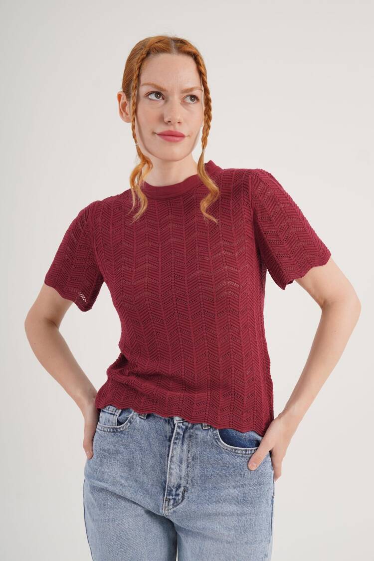 Blouse With High Neck And Short Sleeves - Brand: Lustrin - Women's Clothing Wholesale - Globality Store