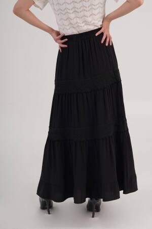 Layered Maxi Skirt High Waist Pull On - Brand: Lustrin - Women's Clothing Wholesale - Globality Store
