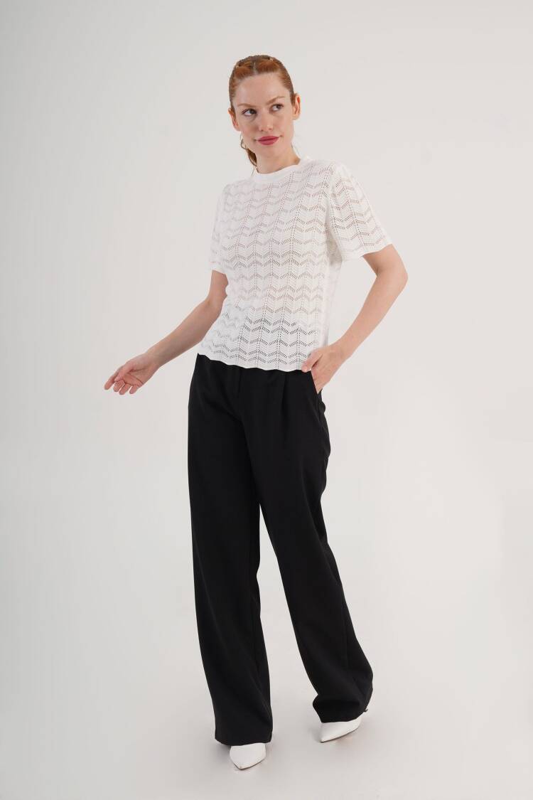Casual Elegant Blouse With Crew Neck