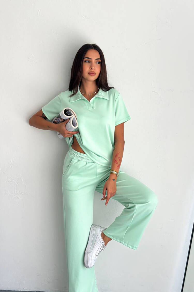 Green Tracksuit Casual Sport Streetwear