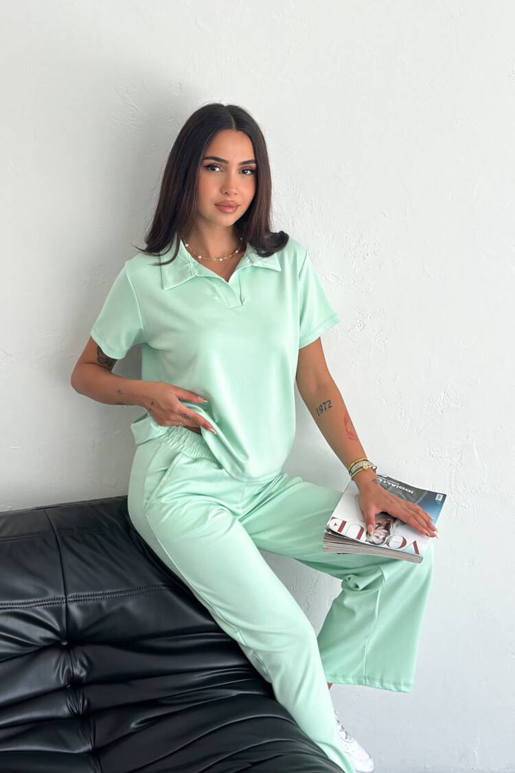 Green Tracksuit Casual Sport Streetwear