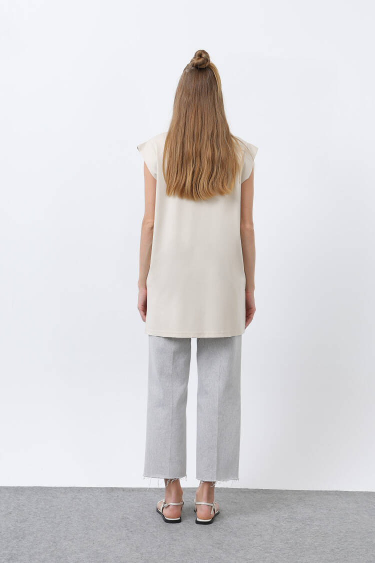 Modest Casual Tunic With Cap Sleeve