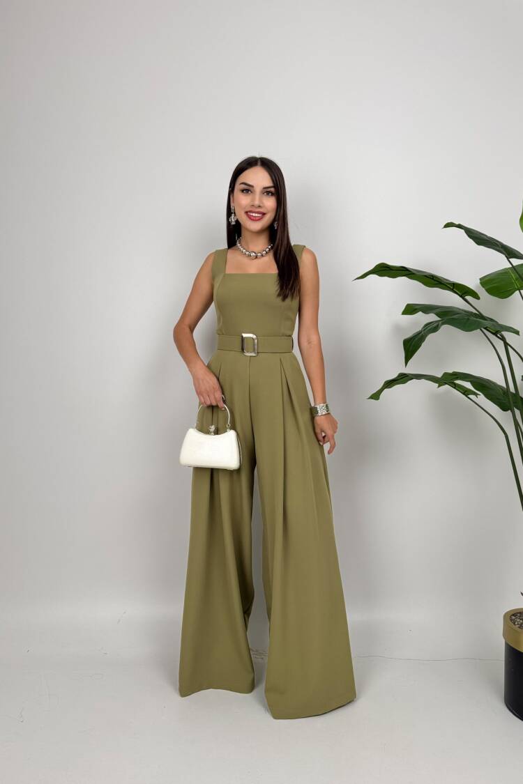 Elegant Sleeveless Square Neck Jumpsuit - Brand: Miss Janell - Women's Clothing Wholesale - Globality Store
