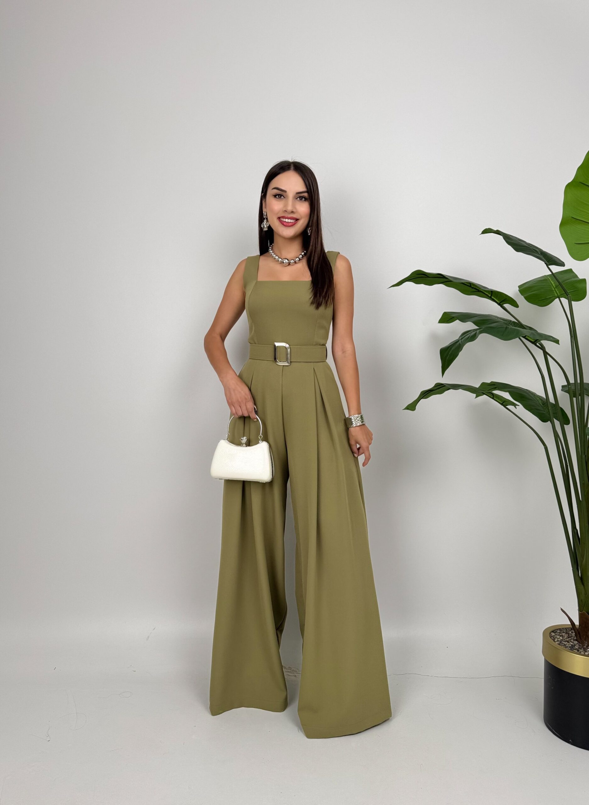 Elegant Sleeveless Square Neck Jumpsuit - Brand: Miss Janell - Women's Clothing Wholesale - Globality Store