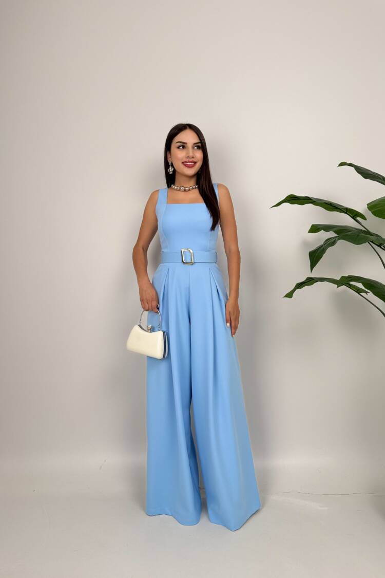 Elegant Sleeveless Jumpsuit With Square Neck - Brand: Miss Janell - Women's Clothing Wholesale - Globality Store