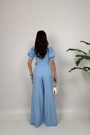 Tailored Jumpsuit With Puff Short Sleeves - Brand: Miss Janell - Women's Clothing Wholesale - Globality Store