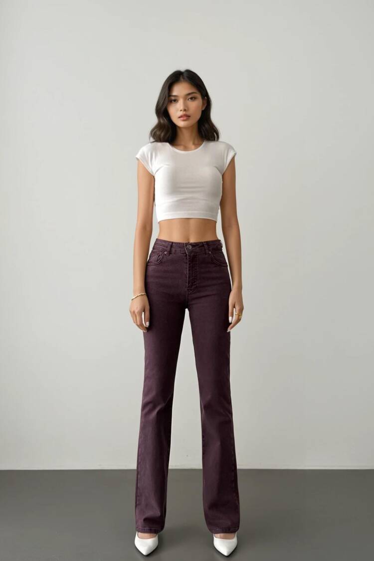 Jeans Bootcut Flare Leg High Waist